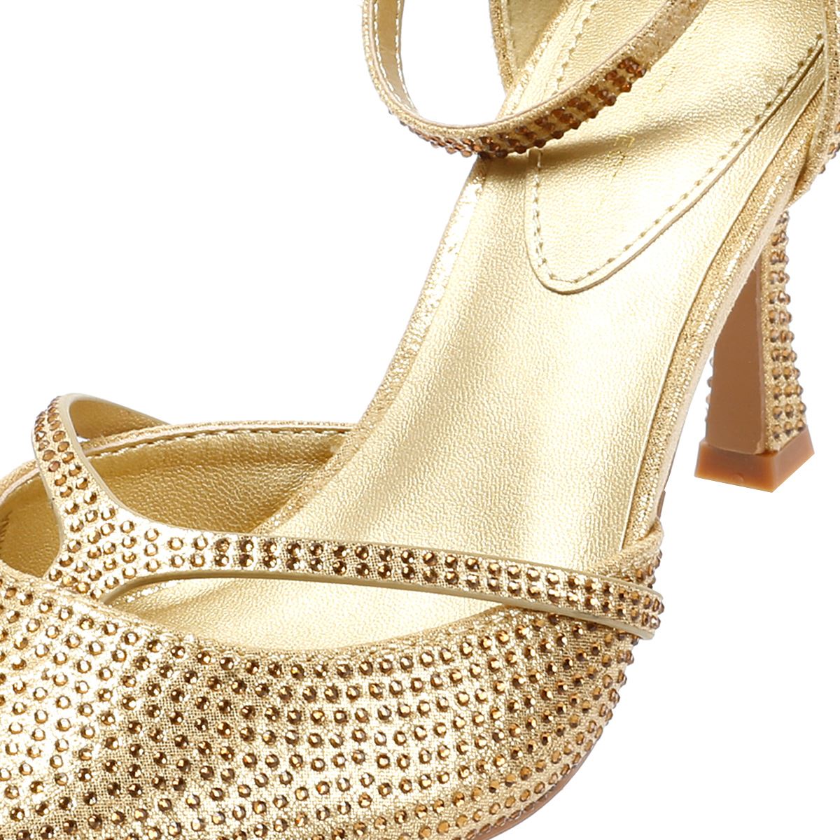 French Connection Nina Rhinstone Stilleto Women's Gold Heels