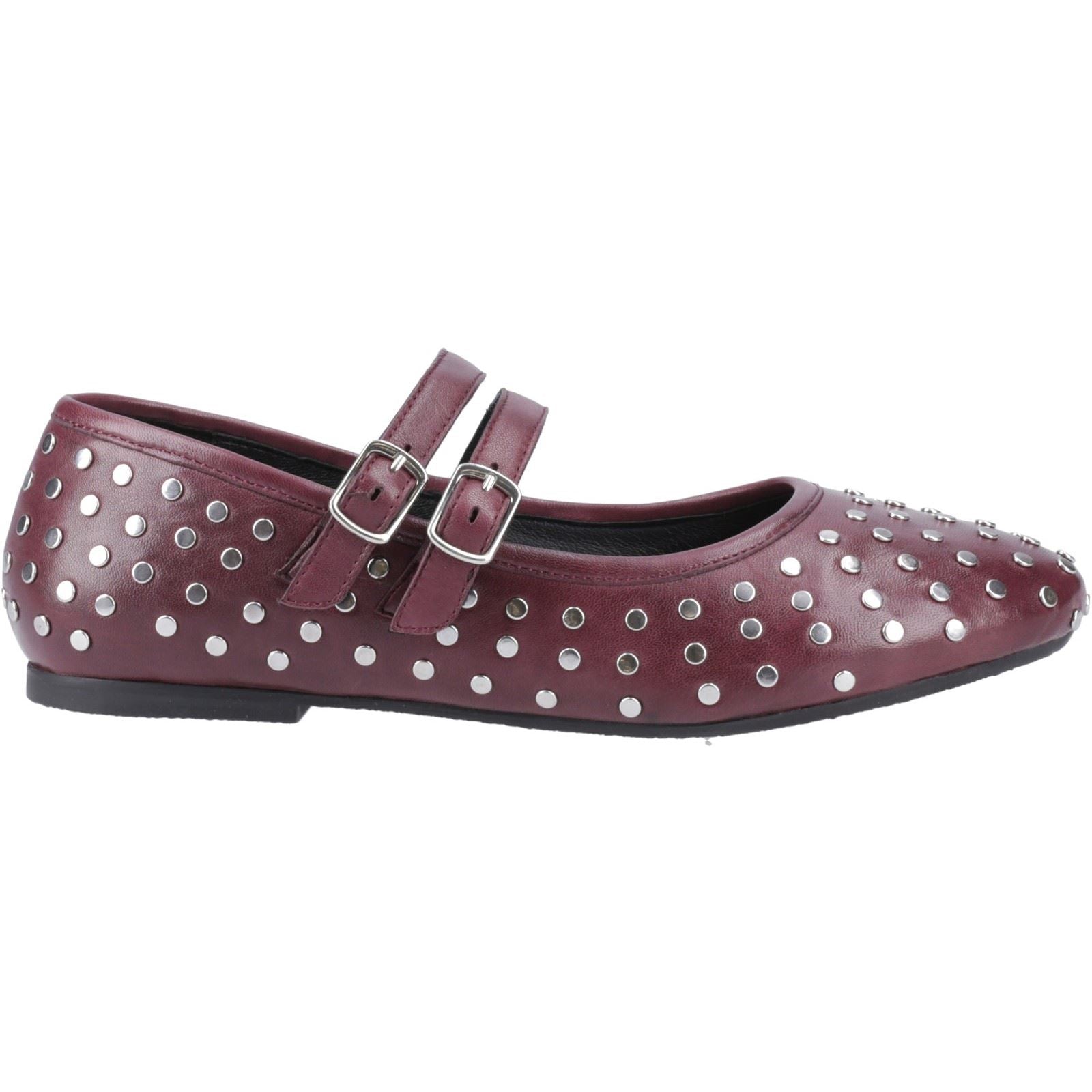 Hush Puppies Nixie Leather Women's Plum Flats