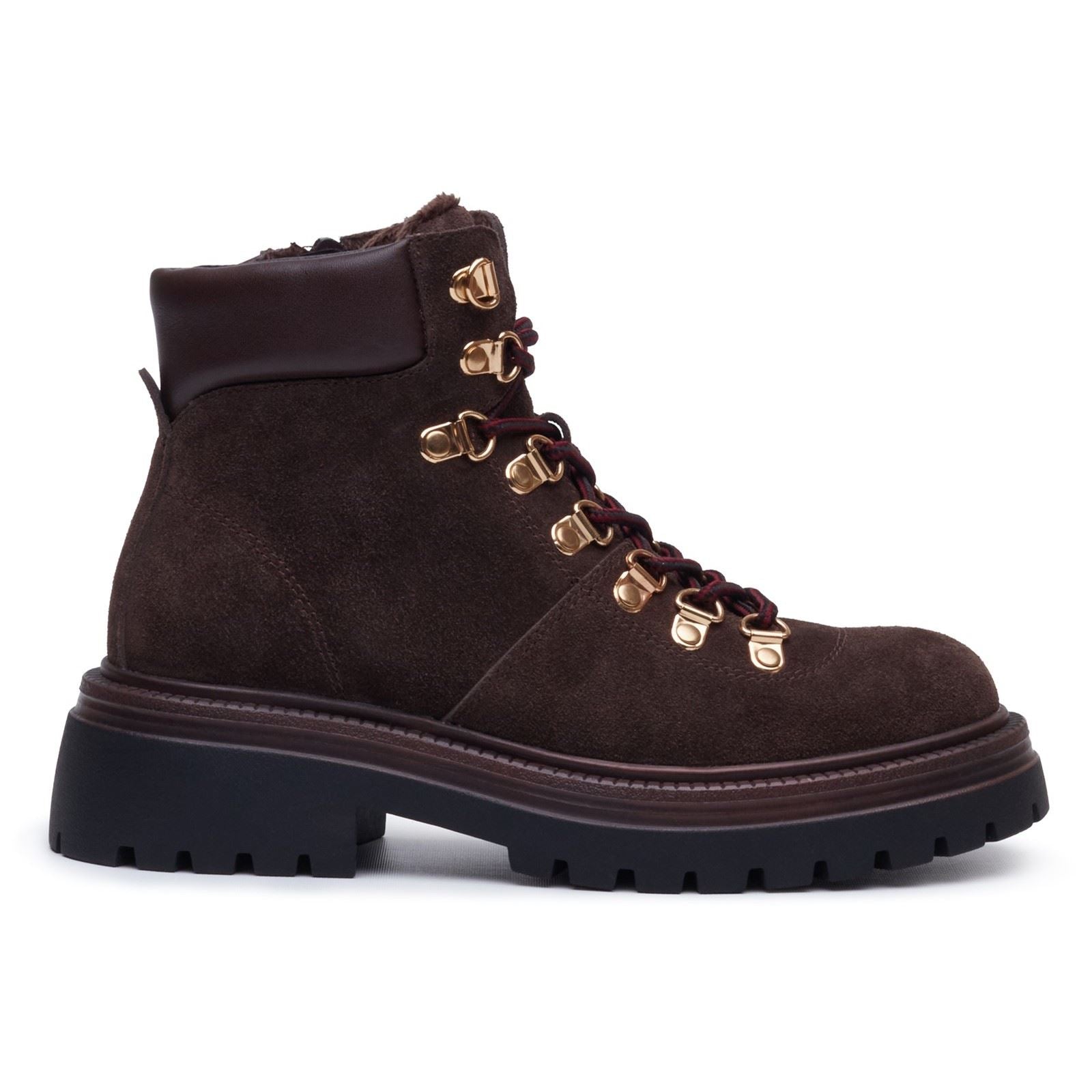 Hush Puppies Robyn Hiker Suede Women's CHOCOLATE Heeled Ankle Boots
