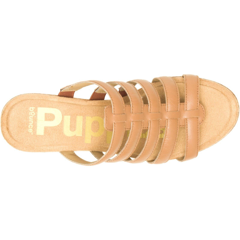 Hush Puppies Willow Slide Leather Women's Tan Wedges