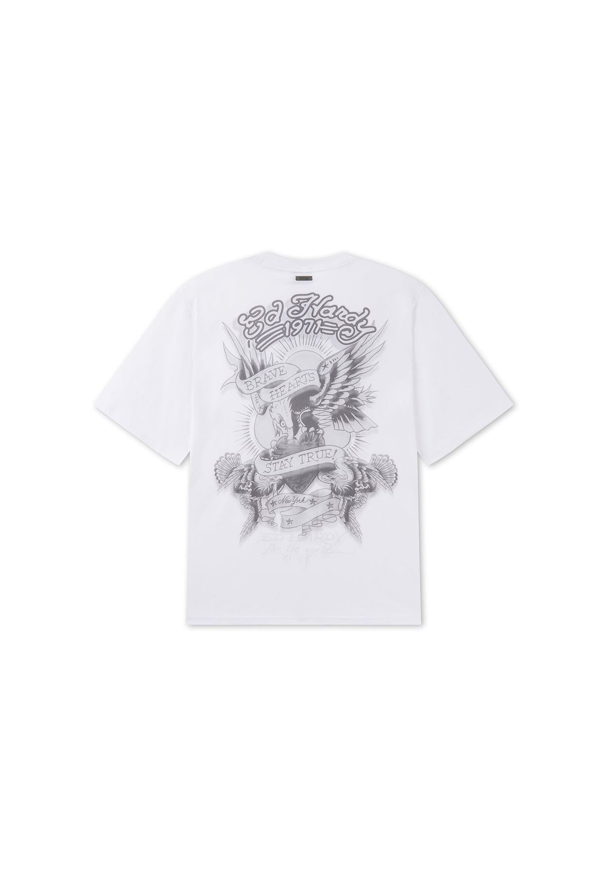 Ed Hardy Stay True Graphic Regular Men's White T-Shirts