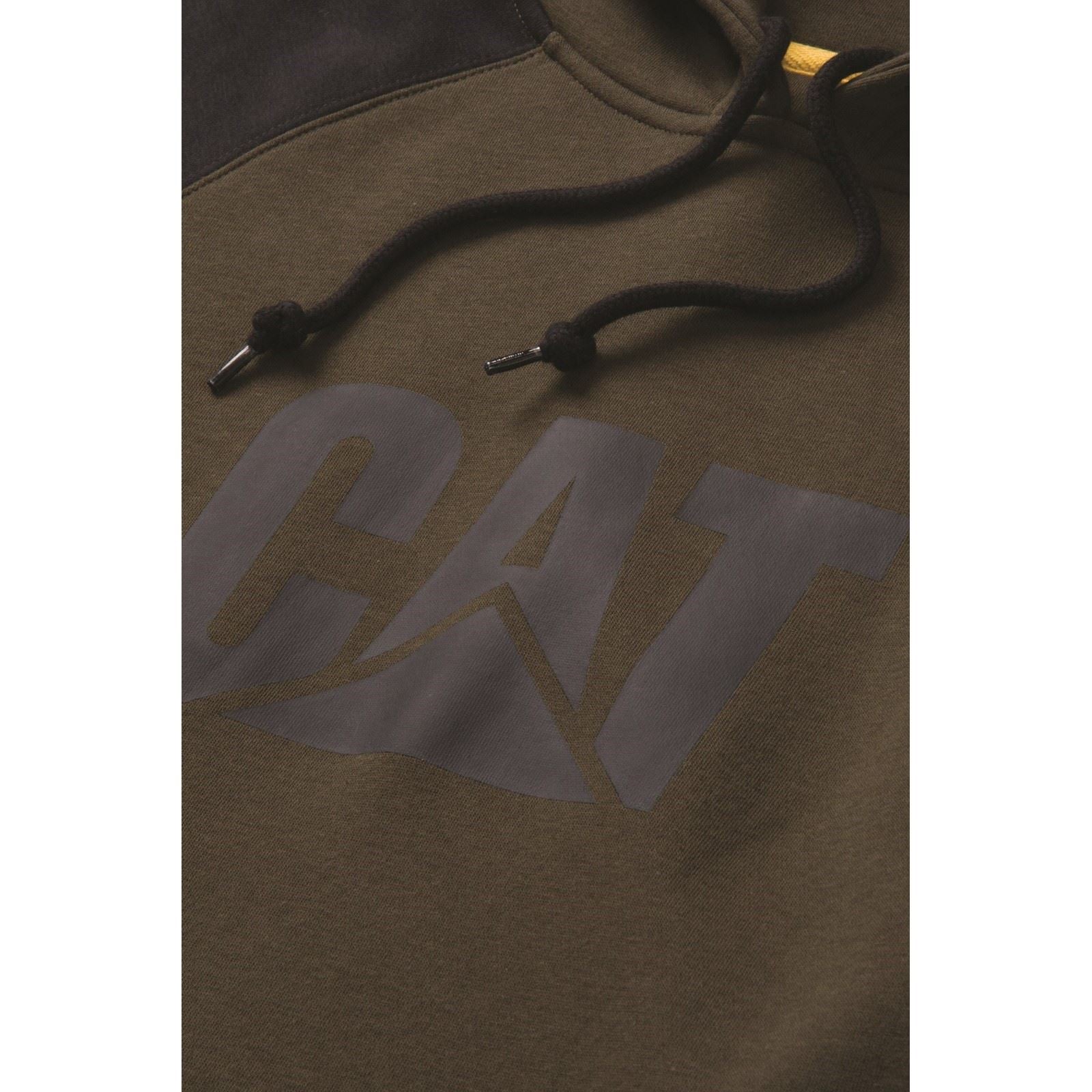Caterpillar Raglan Cotton Men's Moss Hooded Sweatshirt