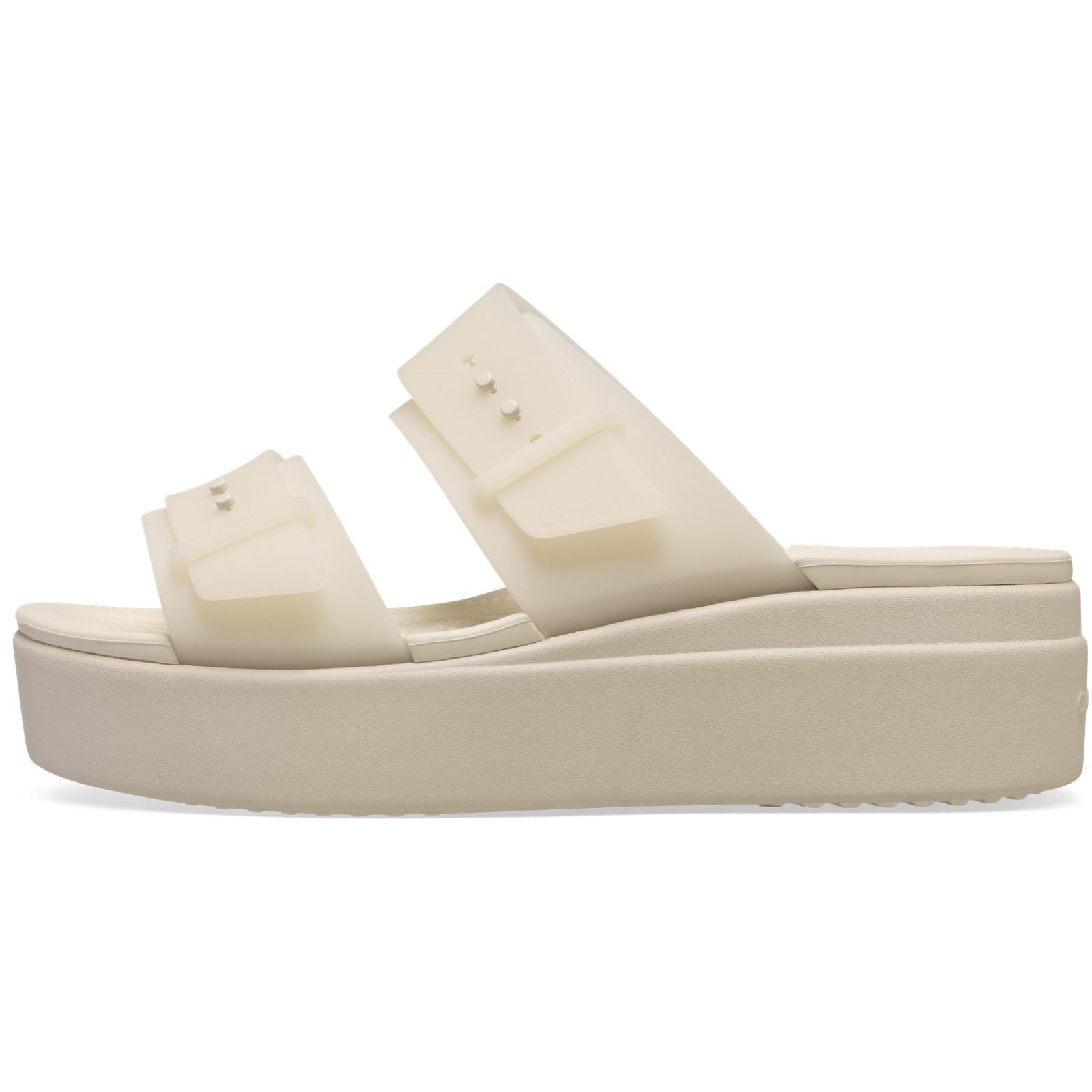 Crocs Brooklyn Buckle Low Wedge Women's Sandstone Sandals