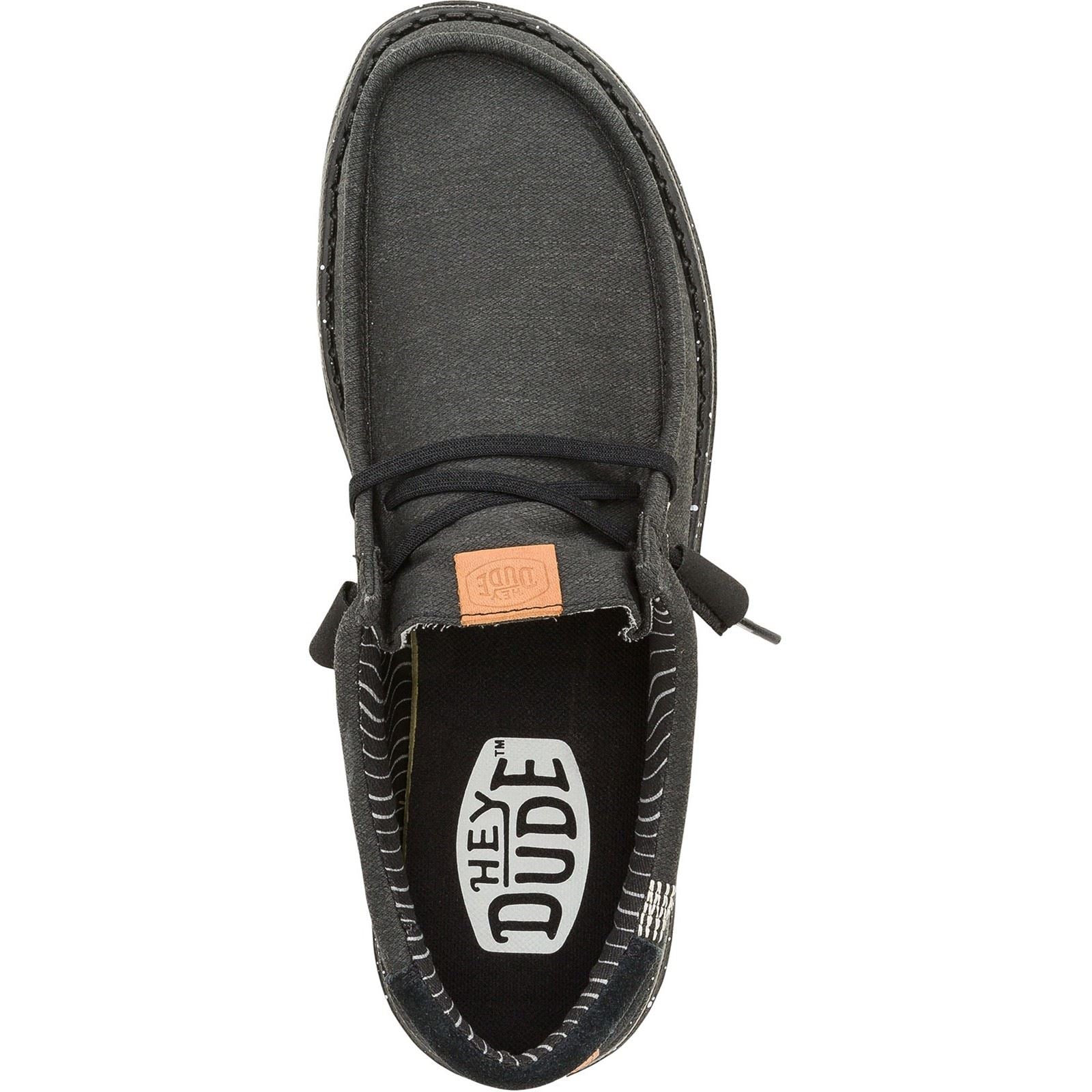 HEYDUDE Wally Elevated Basics Canvas Men's Black Shoes