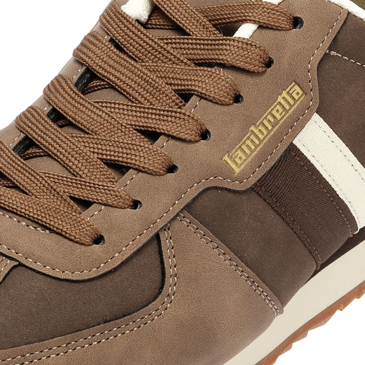 Lambretta Diego Men's Choc/Cream Trainers