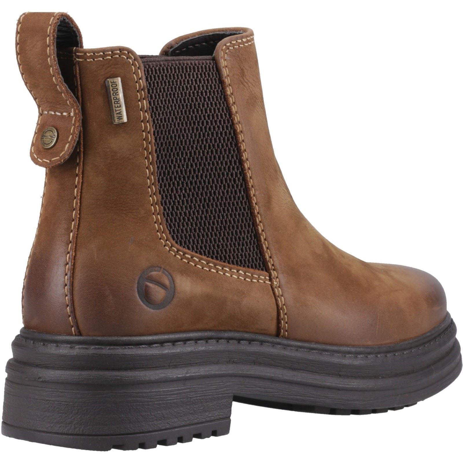 Cotswold Aldworth Leather Women's Tan Heeled Ankle Boots