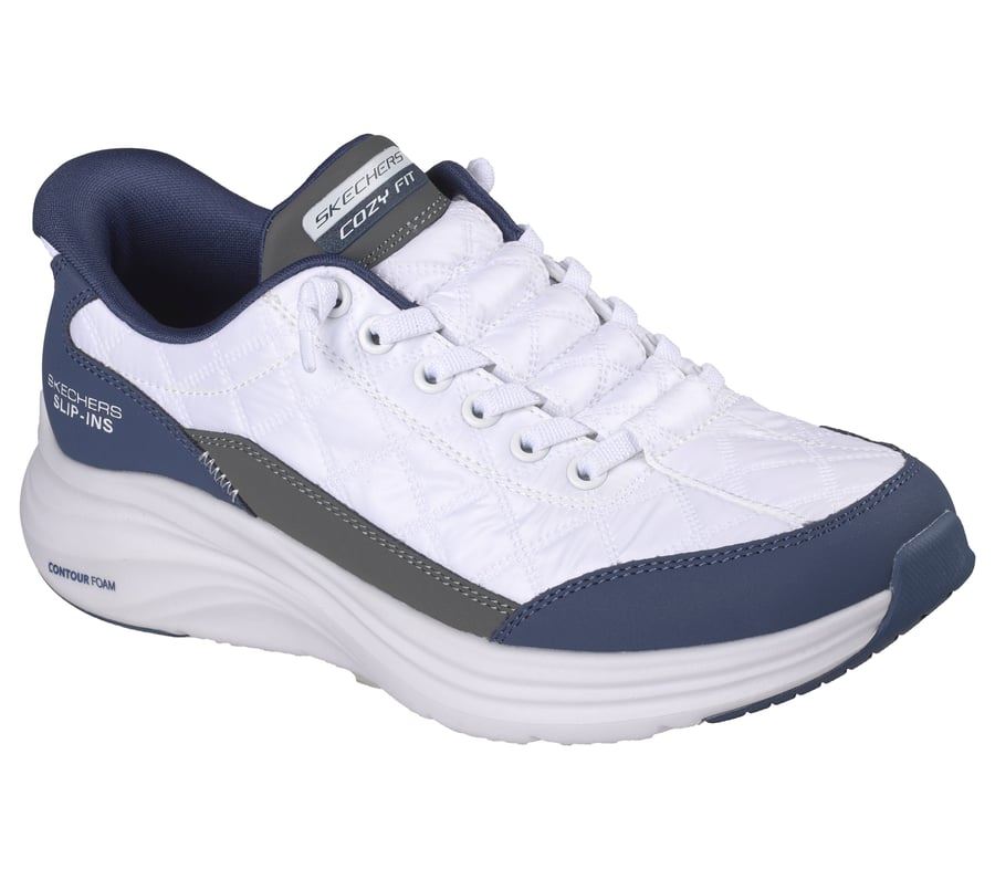 Skechers Slip-Ins Contour Foam Cozy Fit Women's White/Navy Trainers
