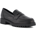 Dune Gild Leather Women's Black Loafers