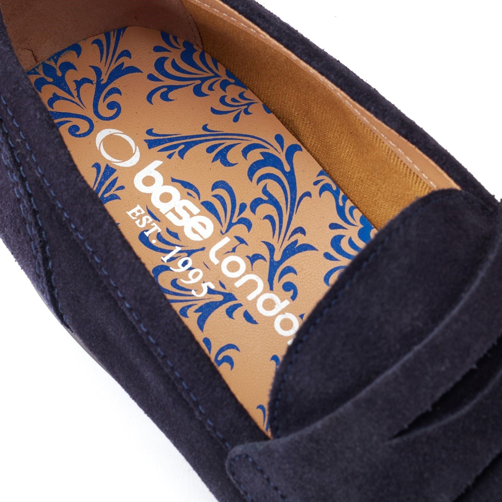 Base London Bruno Leather Men's Navy Loafers