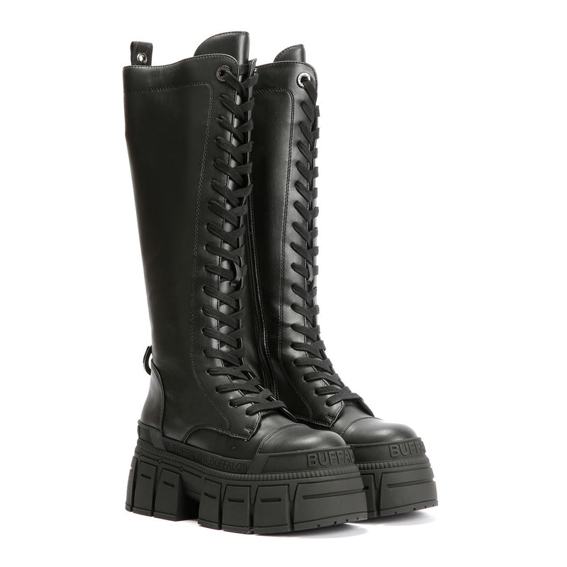 Buffalo Gospher Lace Up High Women's Black Boots