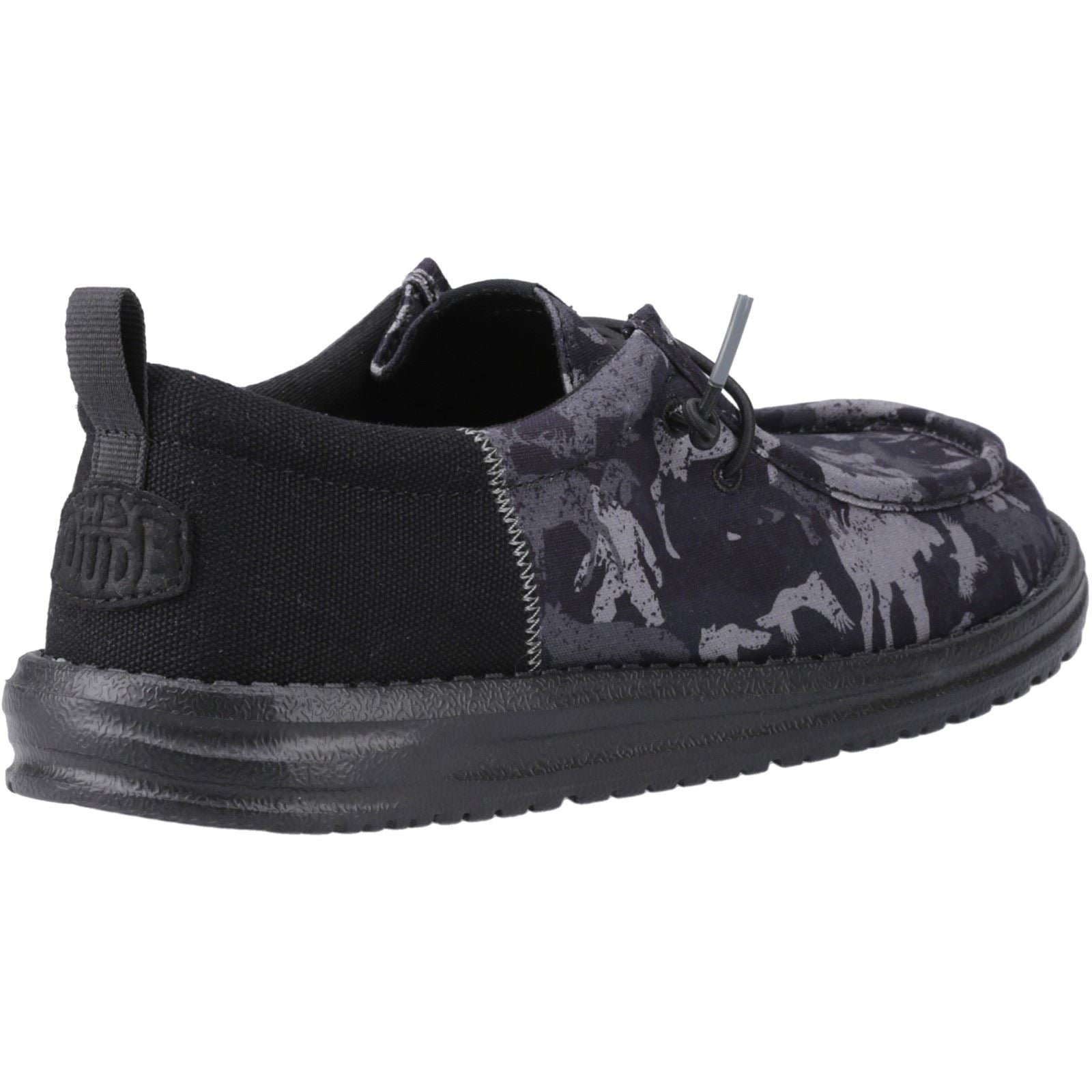 HEYDUDE Wally Funk Hunt Camo Canvas Men's Black Shoes