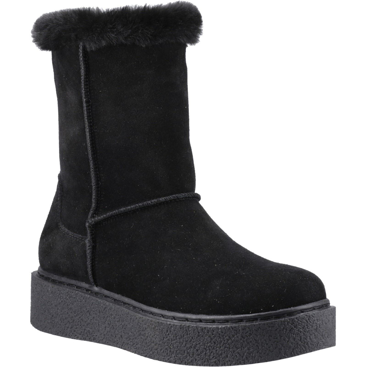 Hush Puppies Becca Mid Suede Women's Black Boots