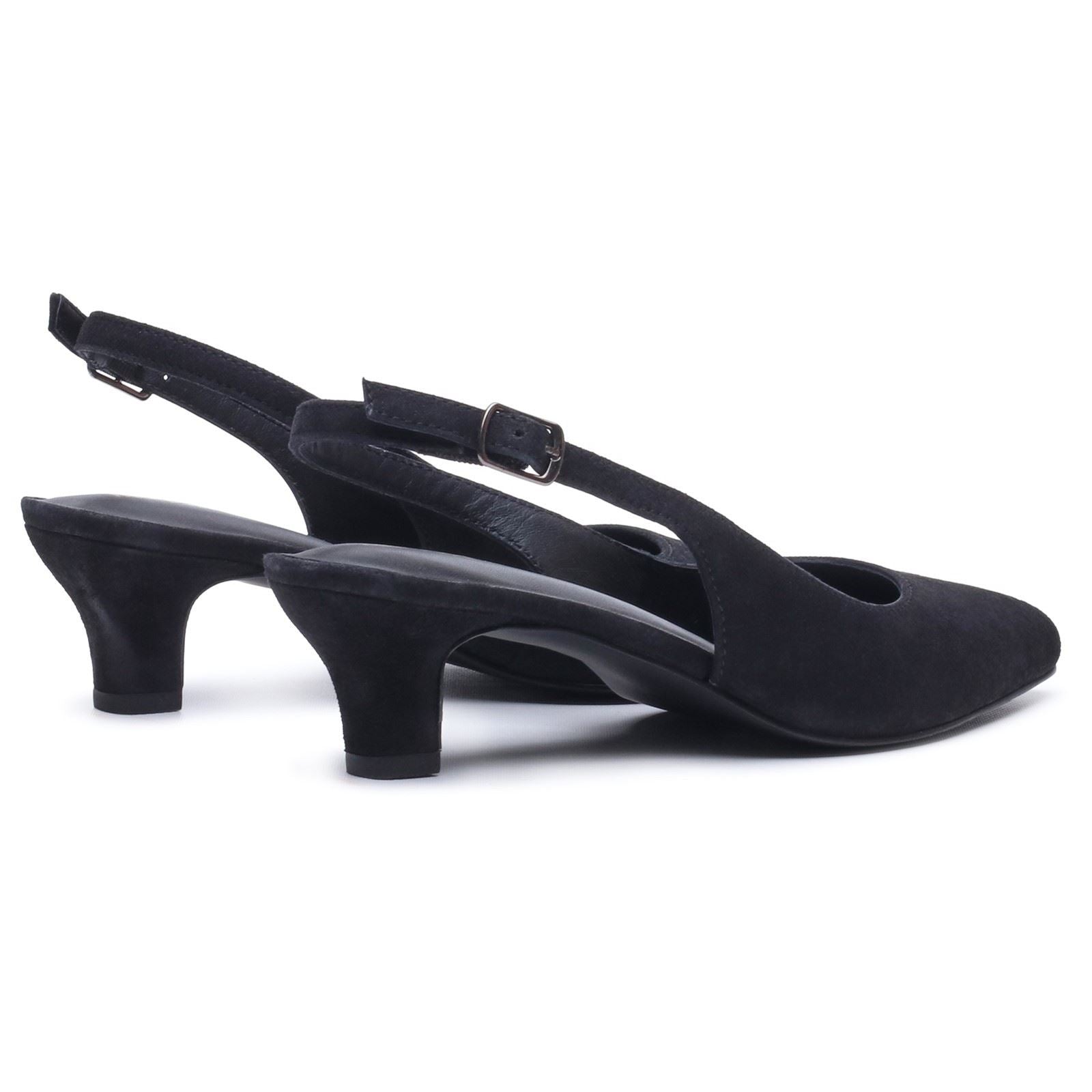 Hush Puppies Nahla Buckle Kitten Heel Women's Black Pointy Slingback Shoes