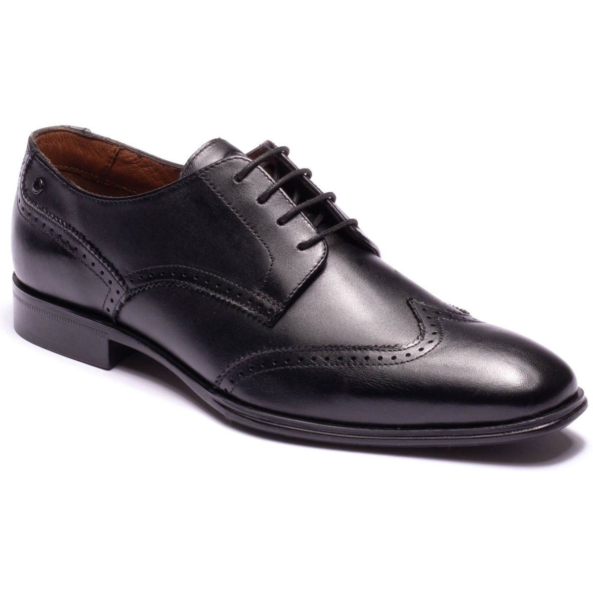 Base London Sloane Leather Men's Black Brogues Shoes