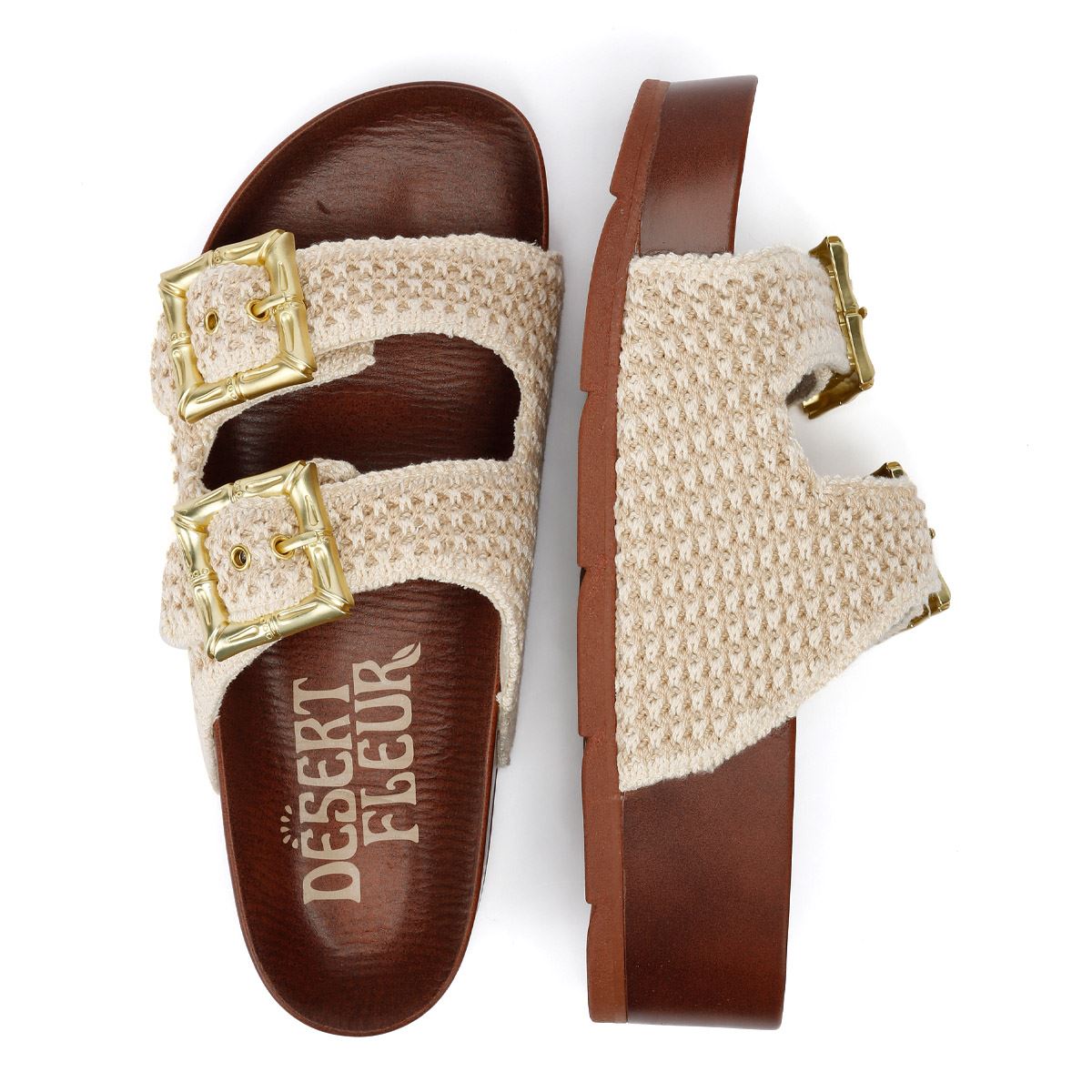 Desert Fleur Super Crochet Women's Natural Sandals
