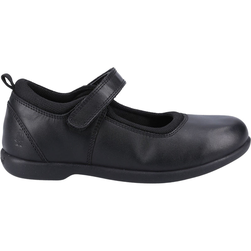 Hush Puppies Bianca Leather Youth Girl's Black Shoes
