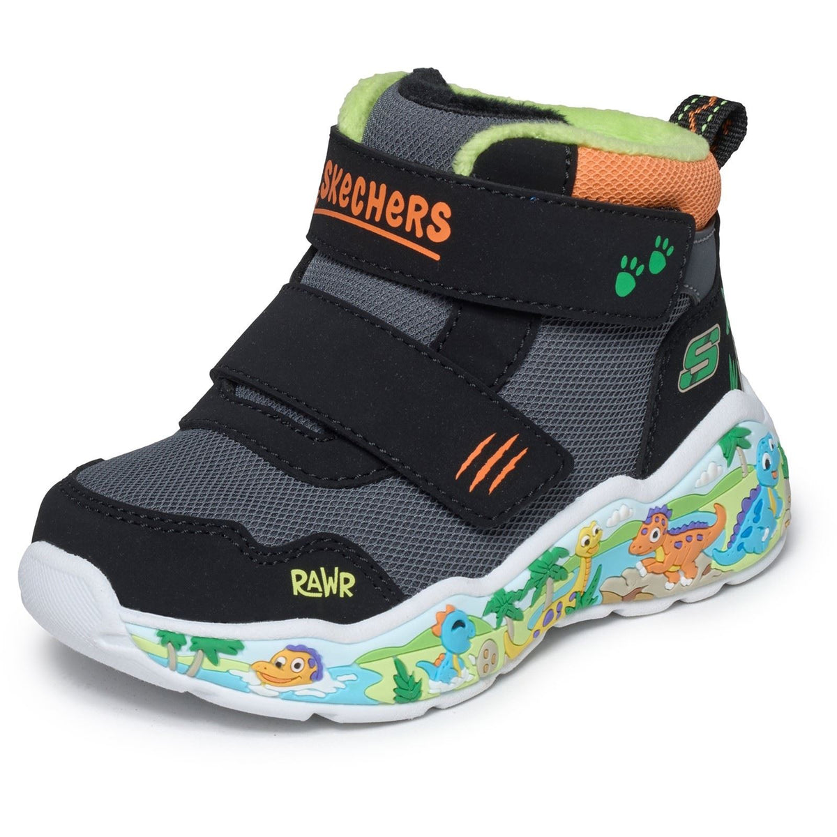 Skechers Play Scene Frosty Pals Black/Charcoal/Orange Trainers