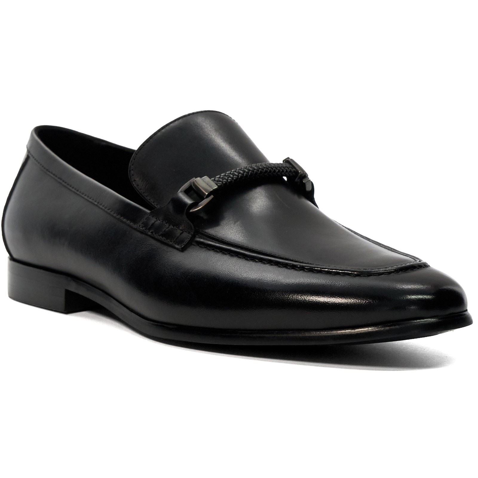Dune Scilly Leather Men's Black Loafers