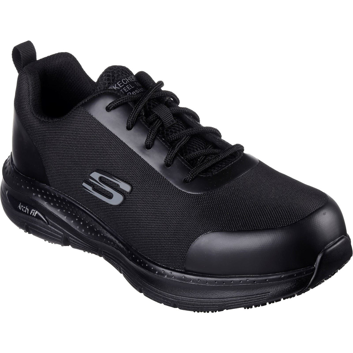Skechers Workwear Arch Fit SR Ringstap Textile Men's Black Safety Trainers