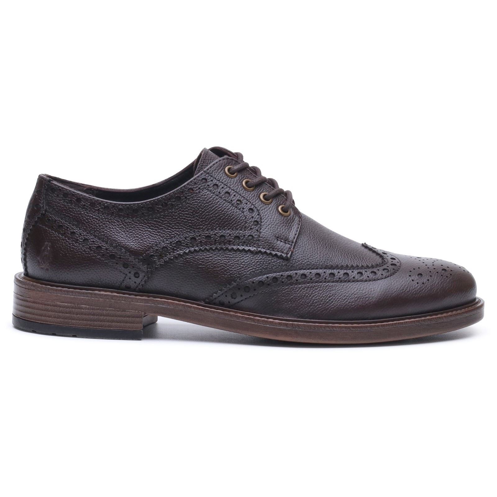 Hush Puppies Isaac Leather Men's BROWN Brogues Shoes