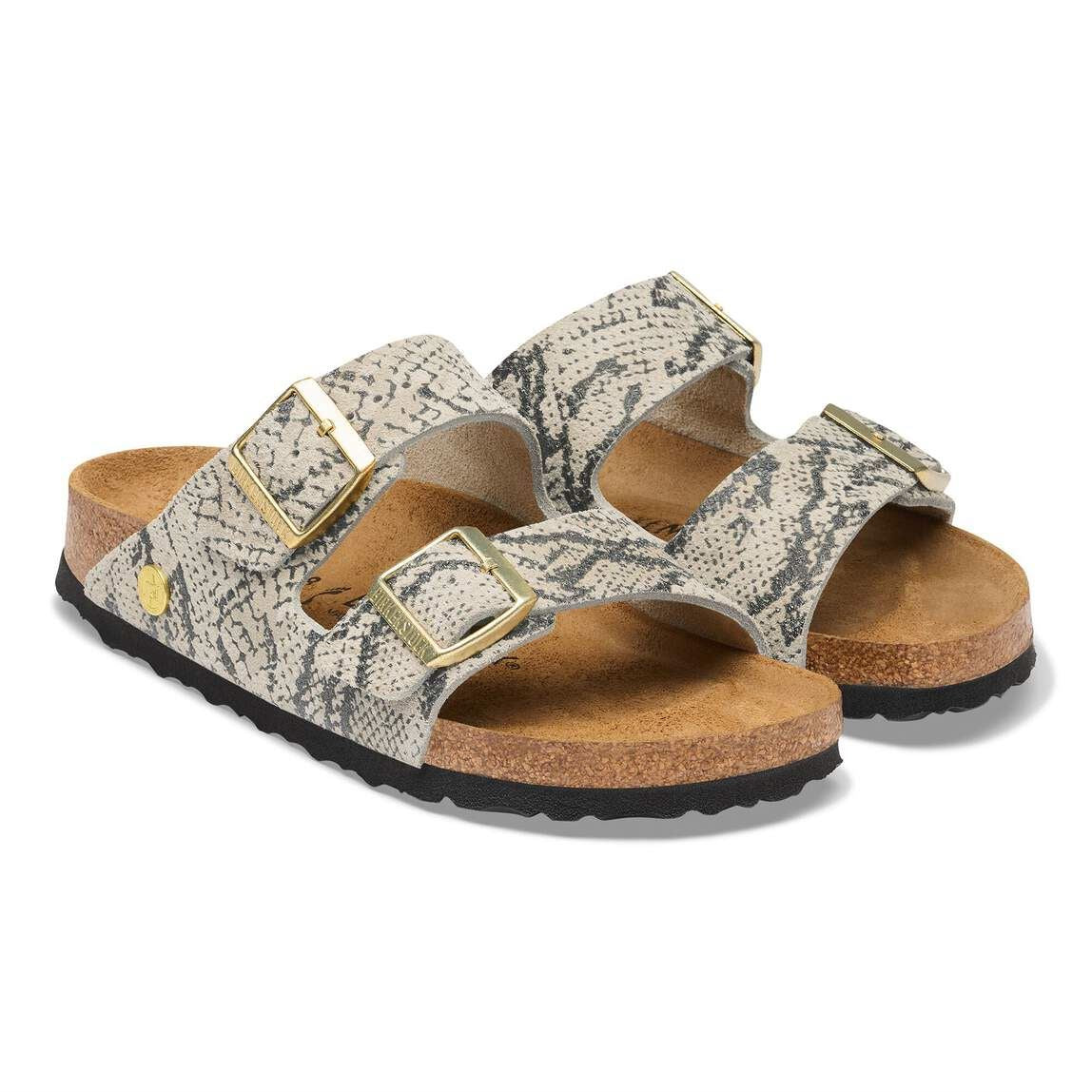 Birkenstock Arizona Rivet Suede Women's Snake Oyster Regular Sandals