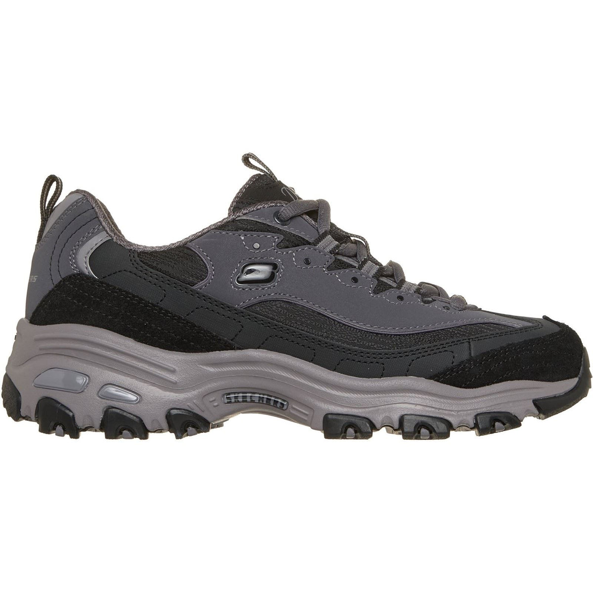 Skechers D'Lites Modern Classic Leather Women's Black/Charcoal Trainers