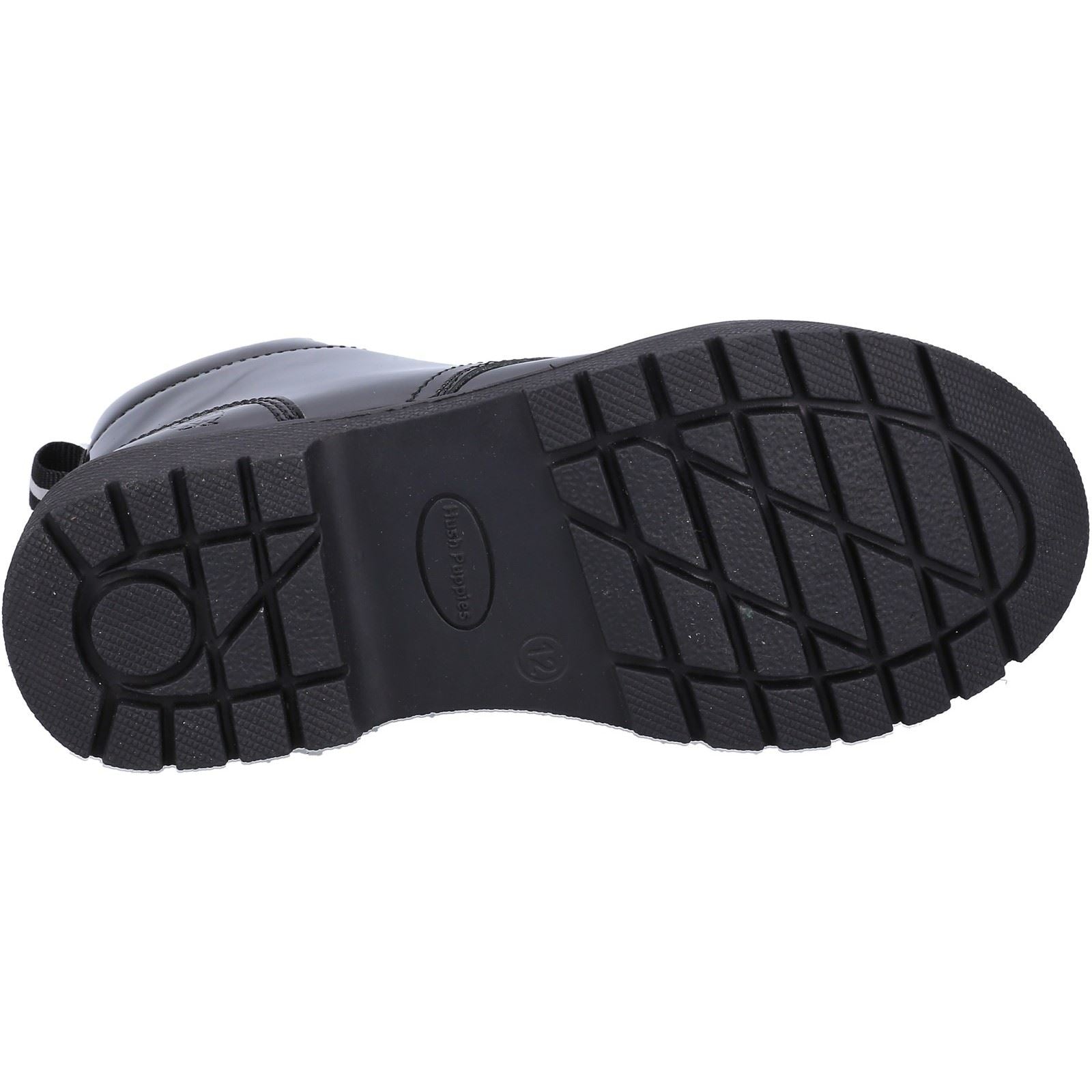 Hush Puppies Jolie Patent Leather Junior Black Boots