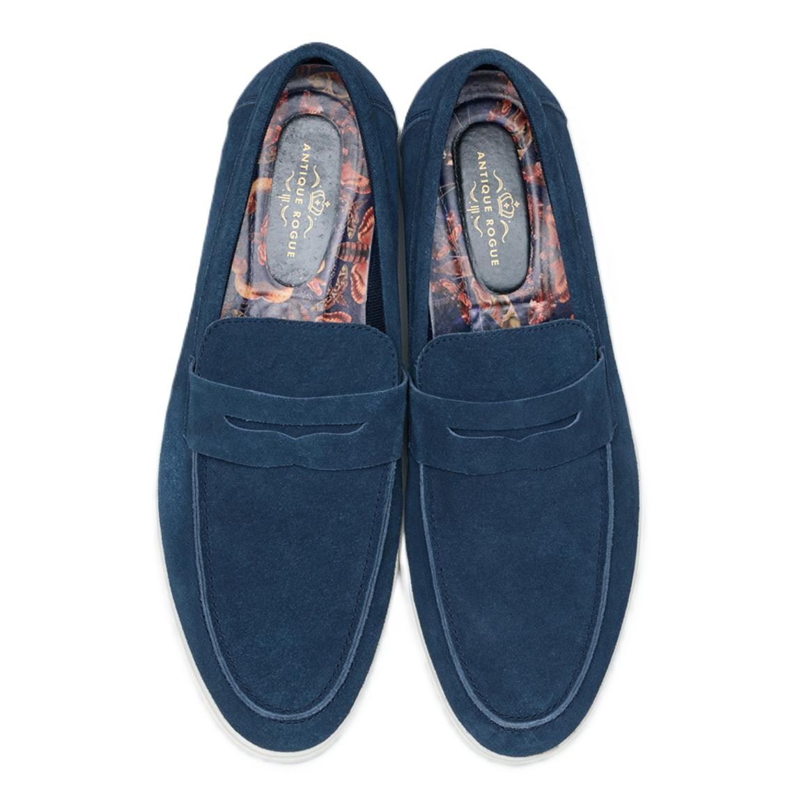 Antique Rogue Anton Suede Men's Navy Loafers