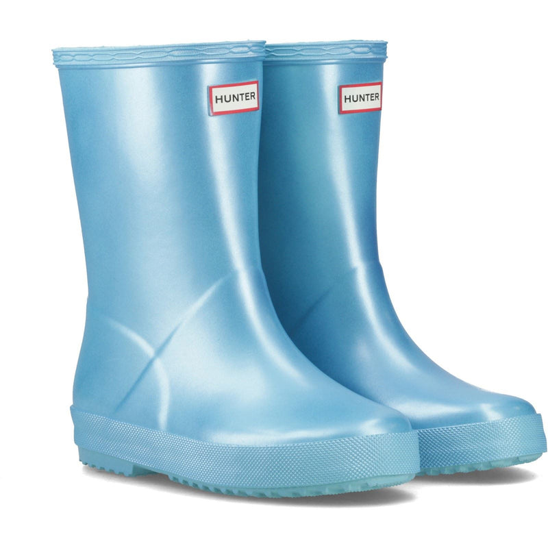 Hunter First Nebula Rubber Pool Blue Wellington Boots