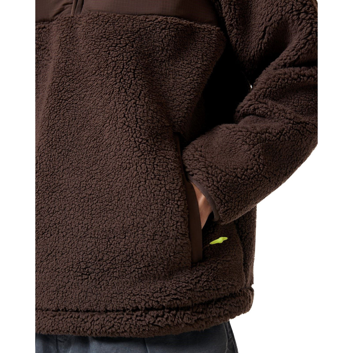 Hunter Elements 1/4 Zip Borg Fleece Polyester Men's Brown Fleece Pullover