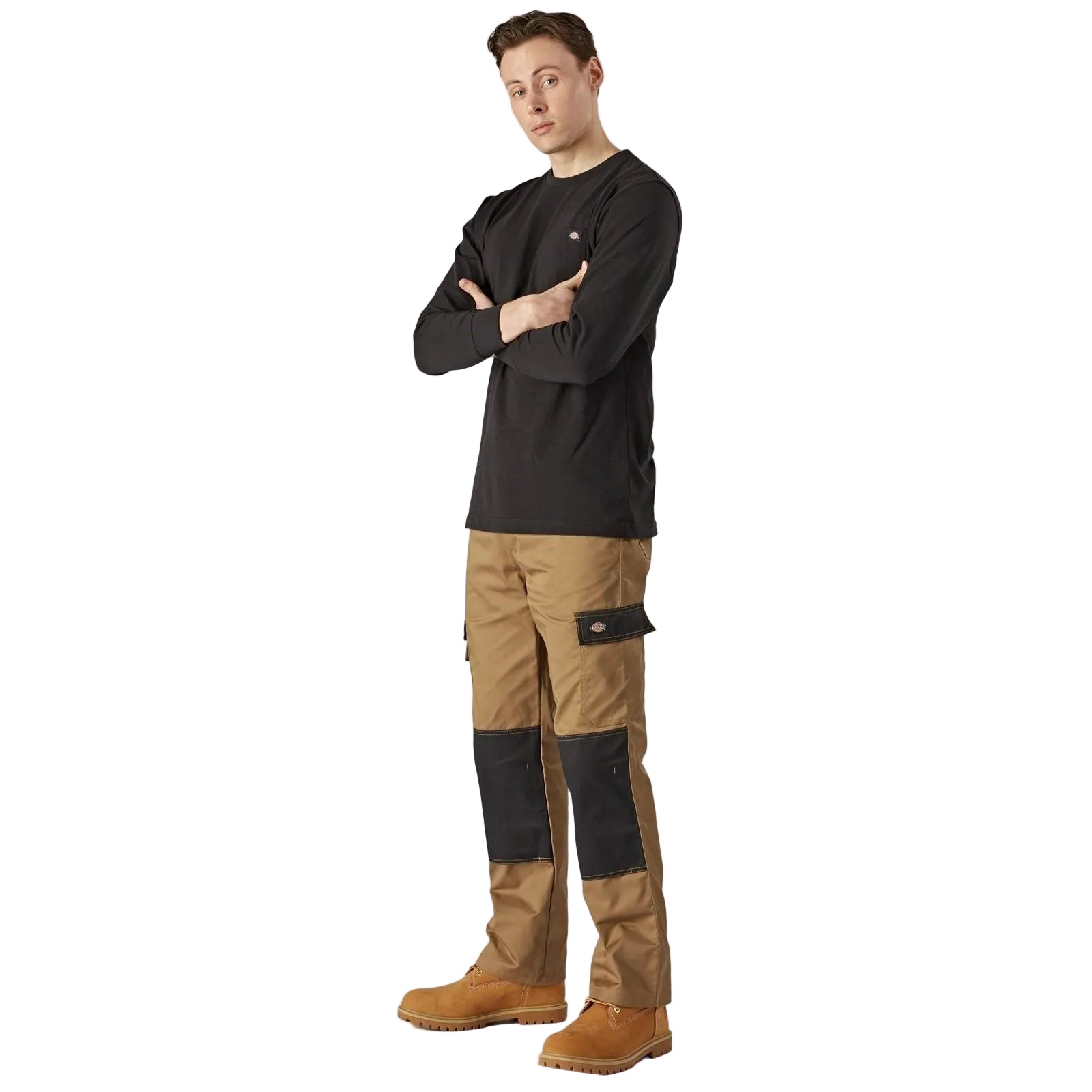 Dickies Pocket Long Sleeve Cotton Men's Black T-Shirt