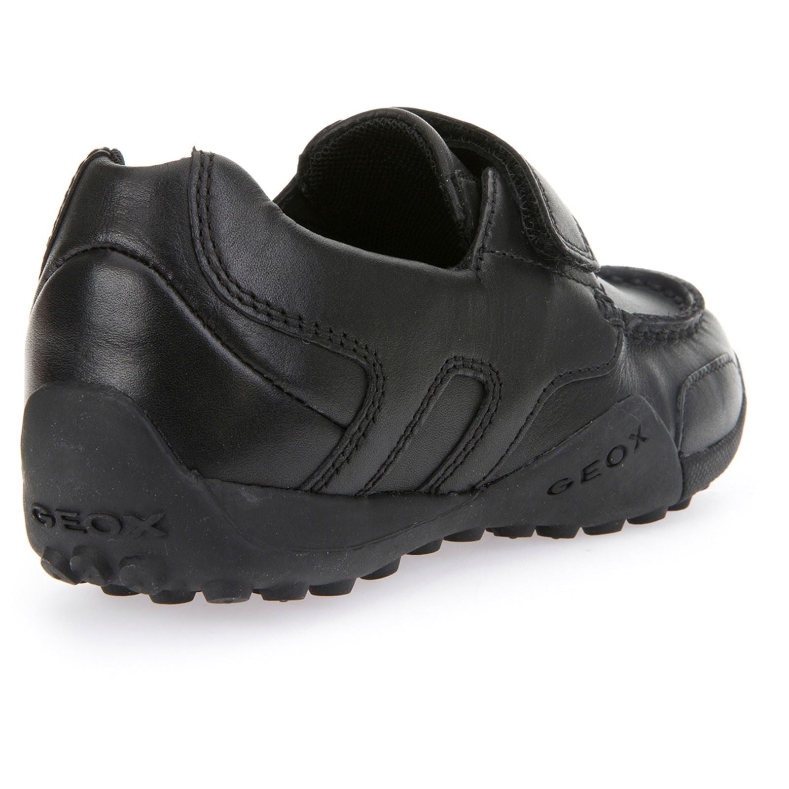 Geox J W.Snake Moc B Leather Boy's Black Moccasins Shoes