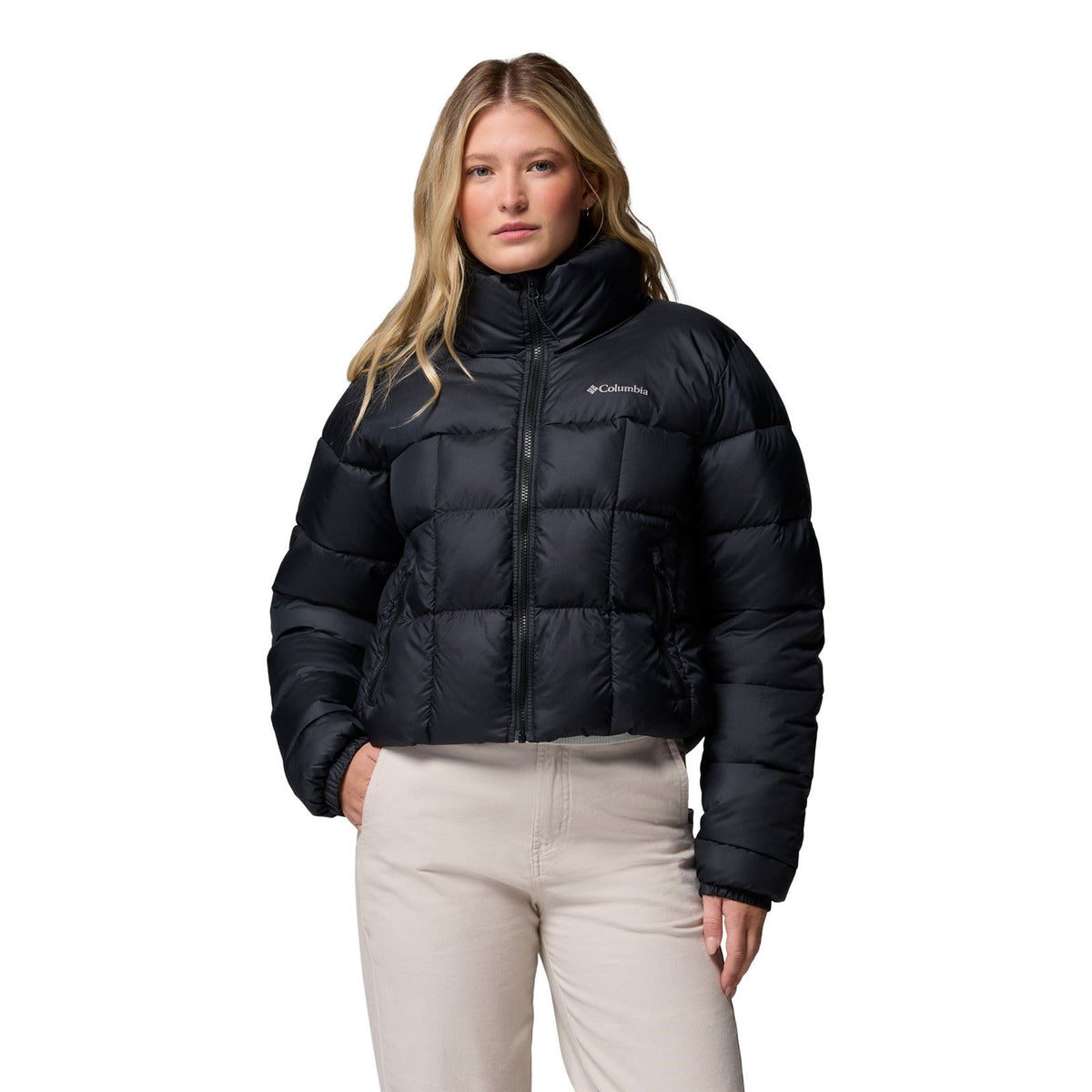 Columbia Puffect III Cropped Jacket Women's Black Puffer Jackets