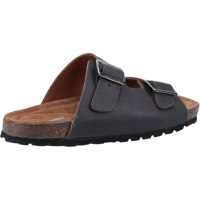 Hush Puppies Nash Slider Leather Men's Black Sandals