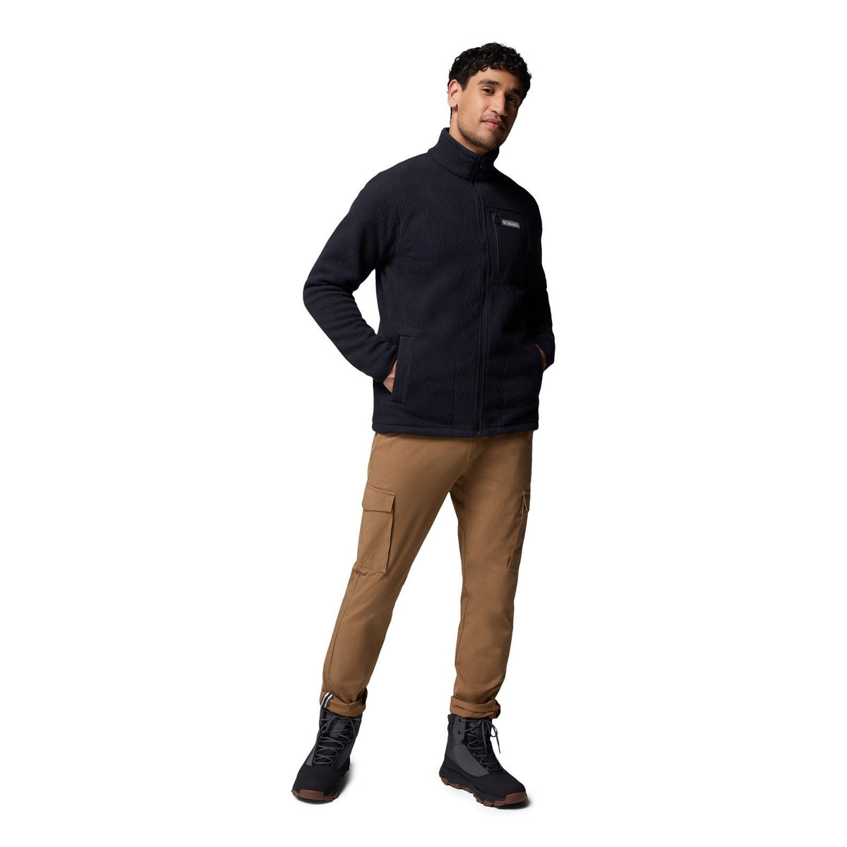Columbia Jasper Ridge Pebbled Full Zip Fleece Men's Black Fleece Jacket