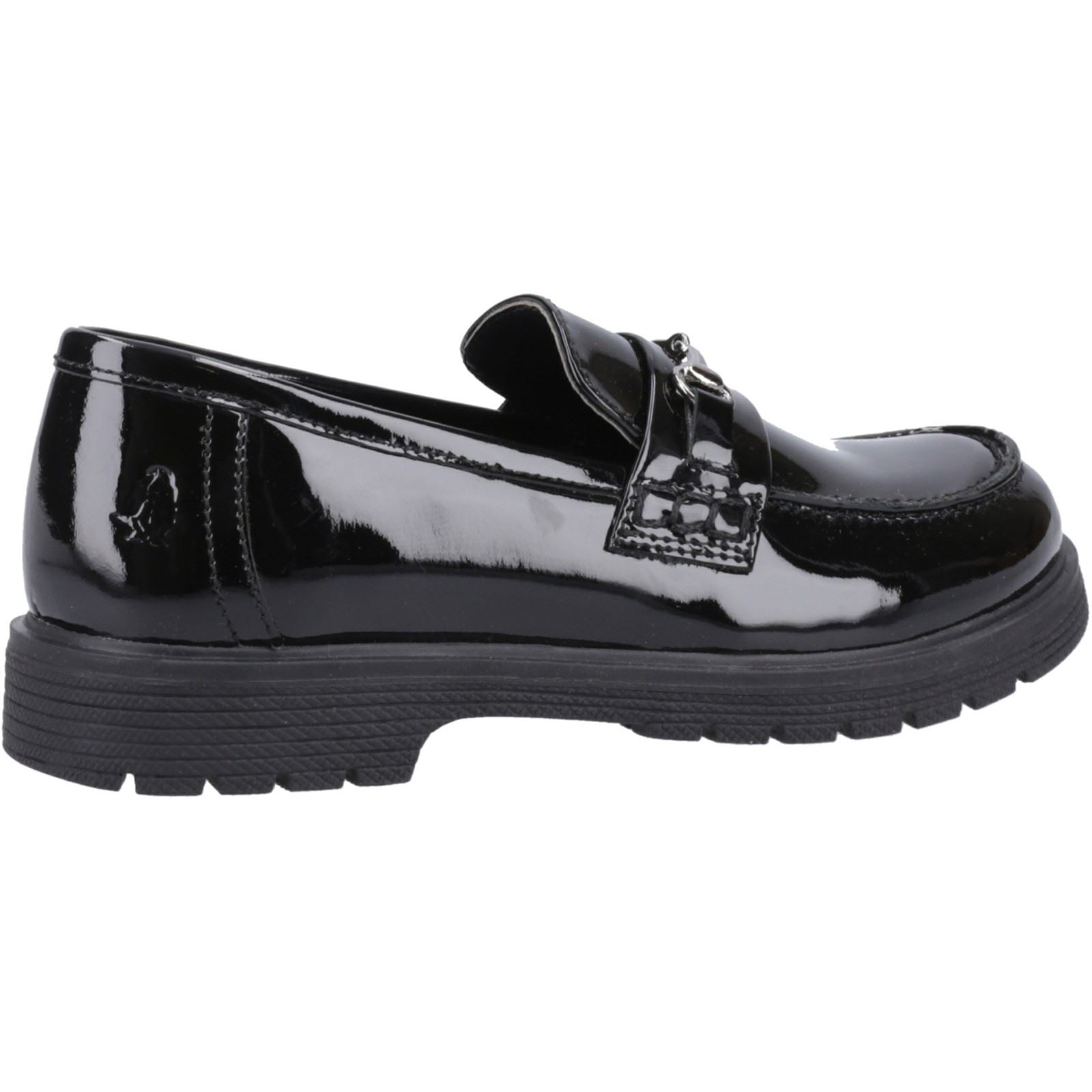 Hush Puppies Lydia Patent Leather Youth Girl's Black Loafers