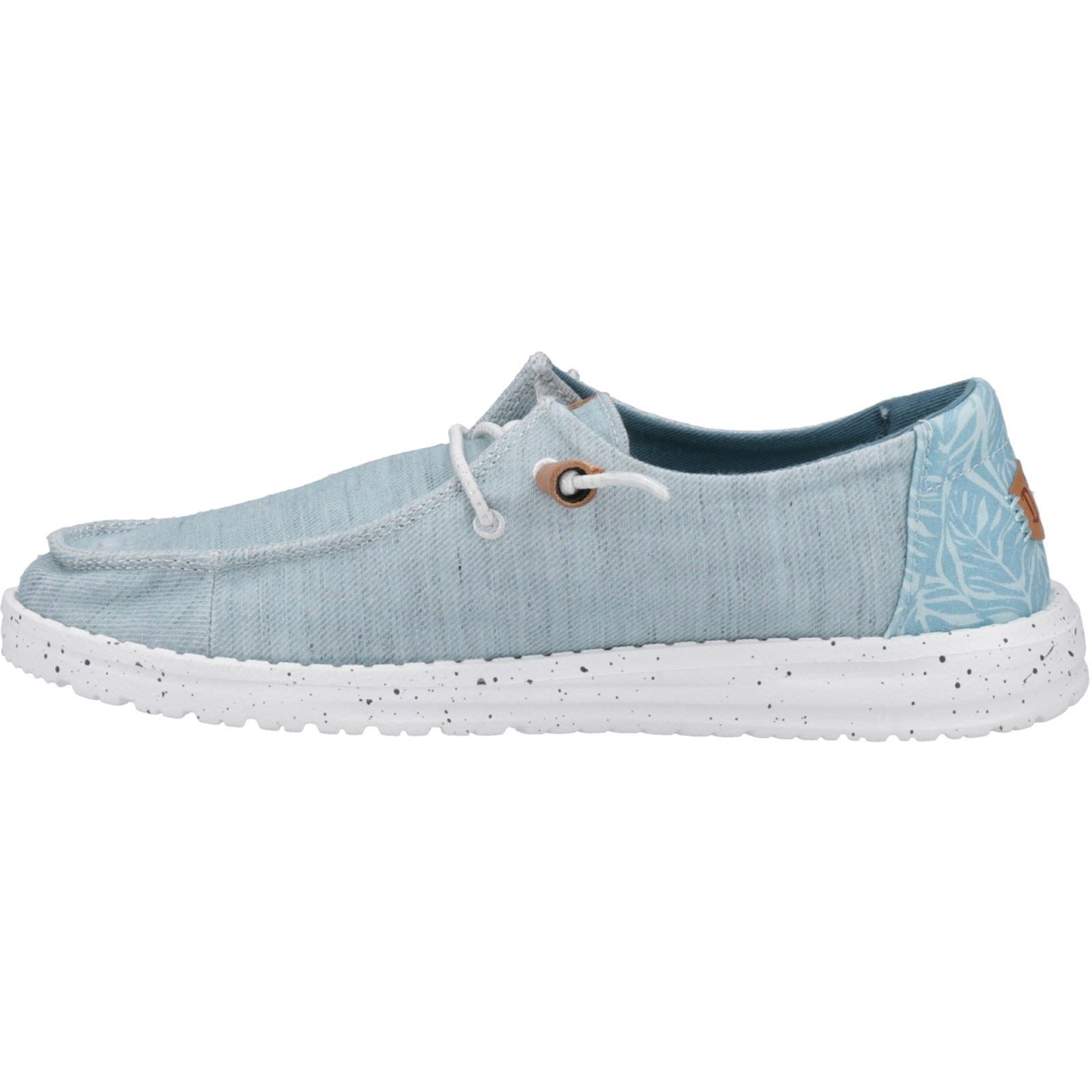 HEYDUDE Wendy Heathered Slub Tropical Linen/Lyocell/Cotton Women's Blue Shoes
