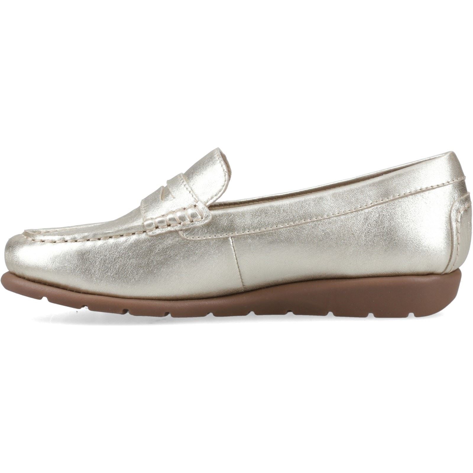 Hush Puppies Shelby Leather Women's Gold Loafers
