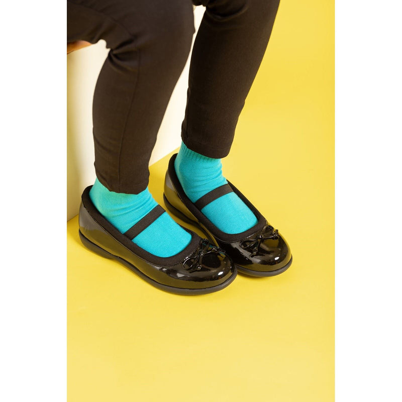 Hush Puppies Betty Patent Leather Junior Black Shoes