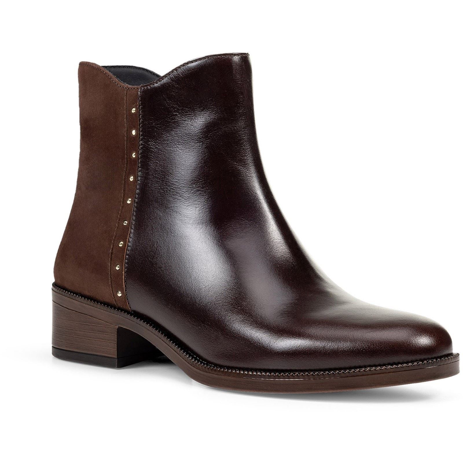 Geox D Camexia Leather Women's Dark Brown Boots