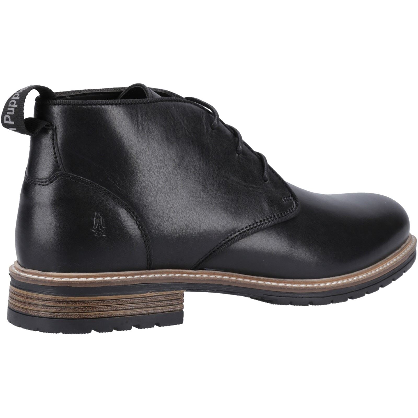 Hush Puppies Ricky Leather Men's Black Ankle Boots