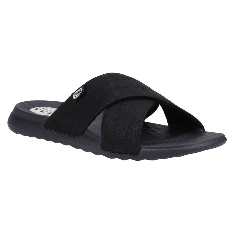 HEYDUDE Christi Slide Distressed Synthetic Women's Black Sandals