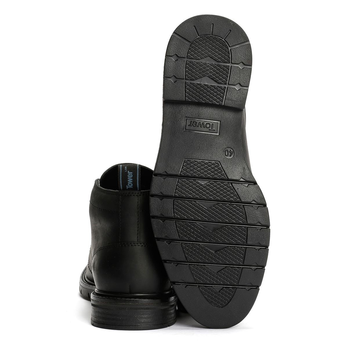 Tower London Armour Chukka Lace Up Leather Men's Black Boots