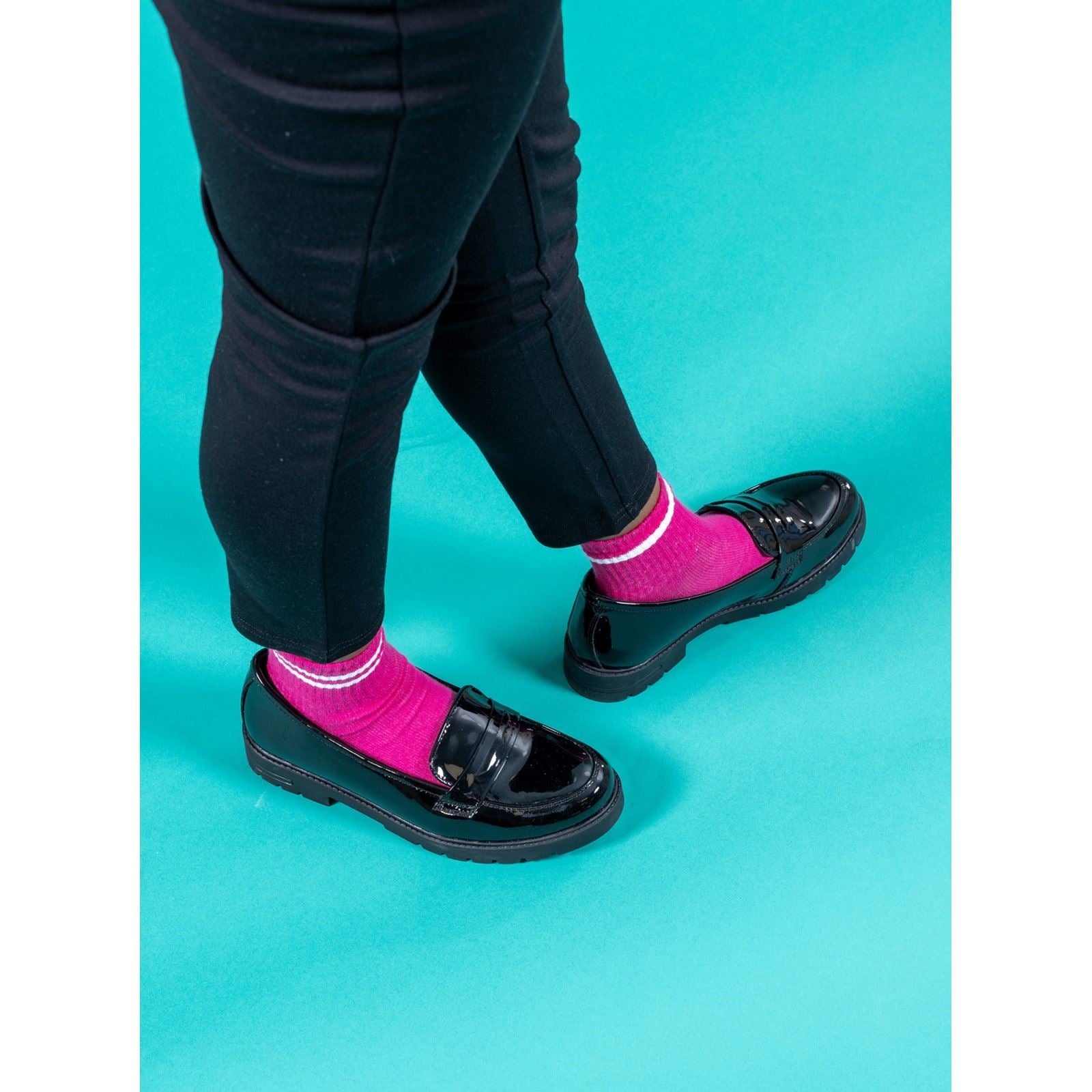 Hush Puppies Hazel Patent Leather Youth Girl's Black Loafers