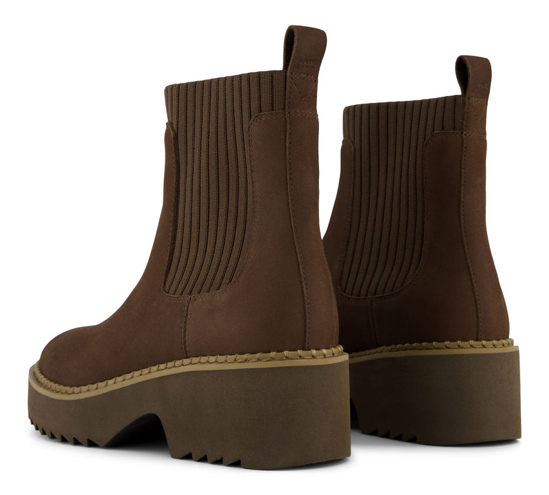 TOMS Millie Nubuck Leather Women's Dark Brown Boots