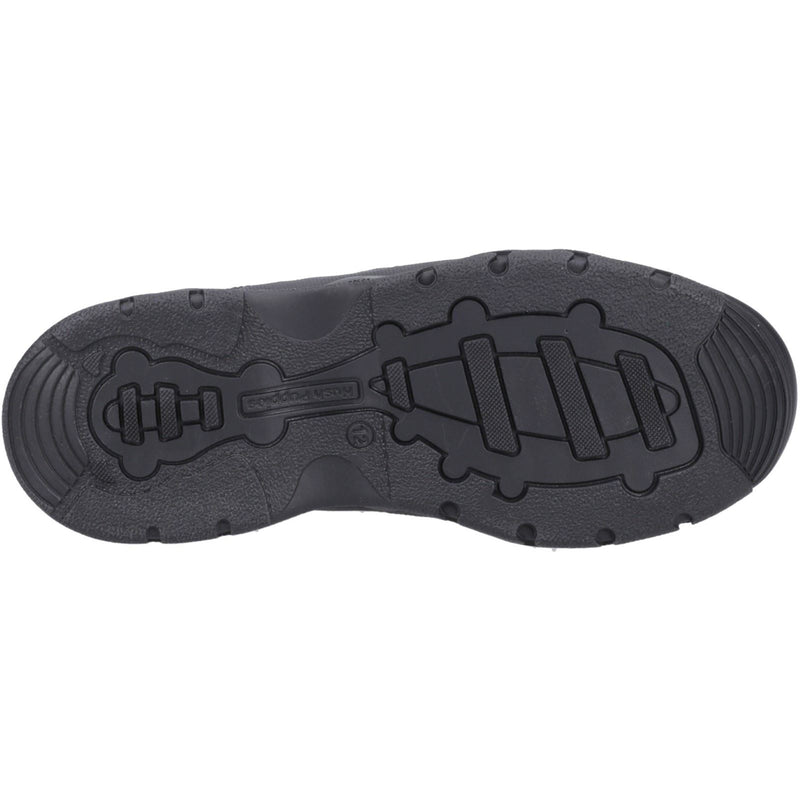 Hush Puppies Travis Leather Youth Boy's Black Lace-Up Shoes