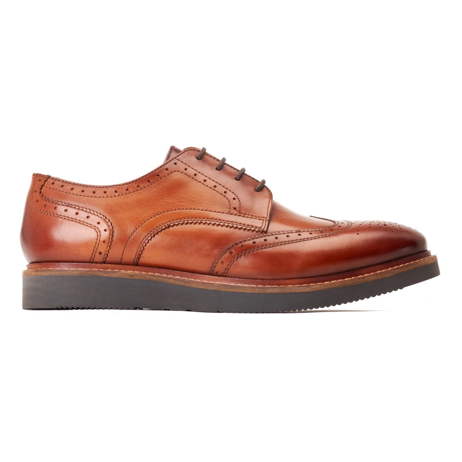 Base London Joe Leather Men's Burnt Tan Brogues Shoes