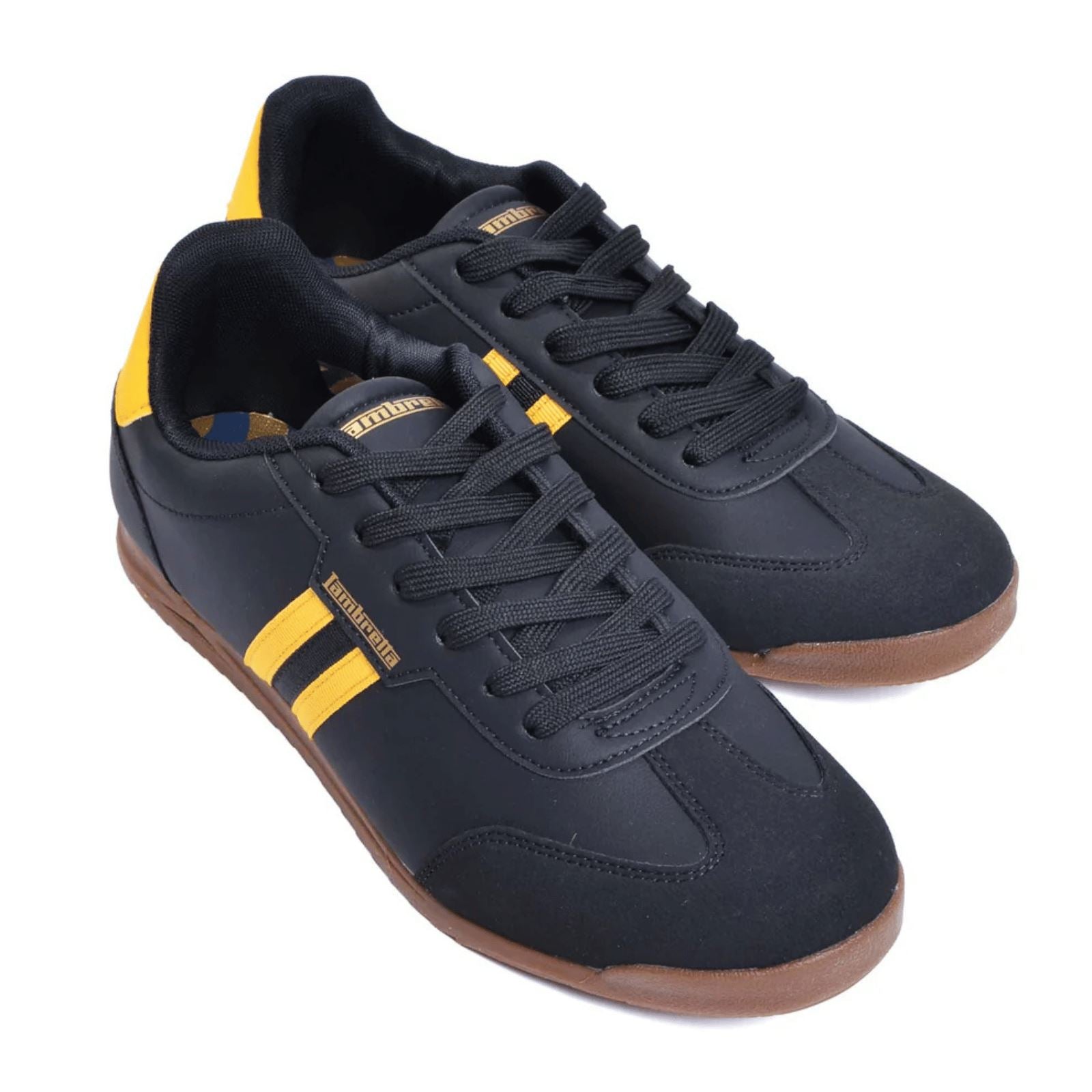 Lambretta Tackle Men's Black/Gold Trainers
