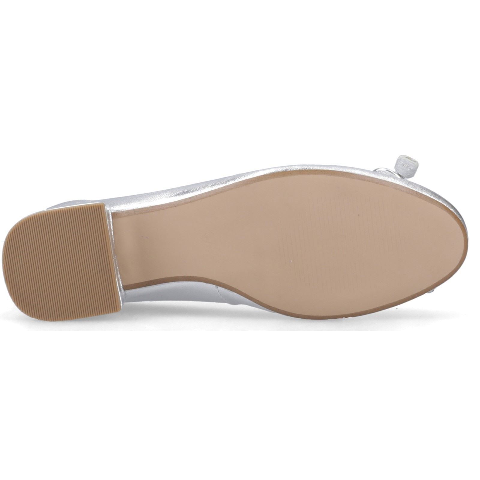 Hush Puppies Silvia Low Heel Sandal Leather Women's Silver Sandals