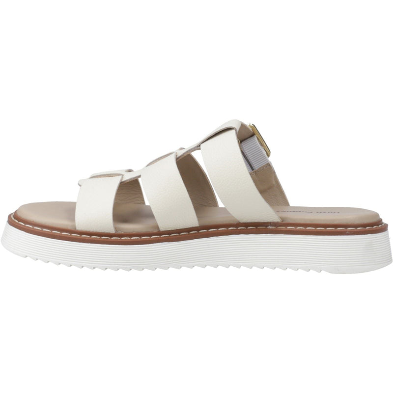 Hush Puppies Celeste Slide Leather Women's Cream Sandals
